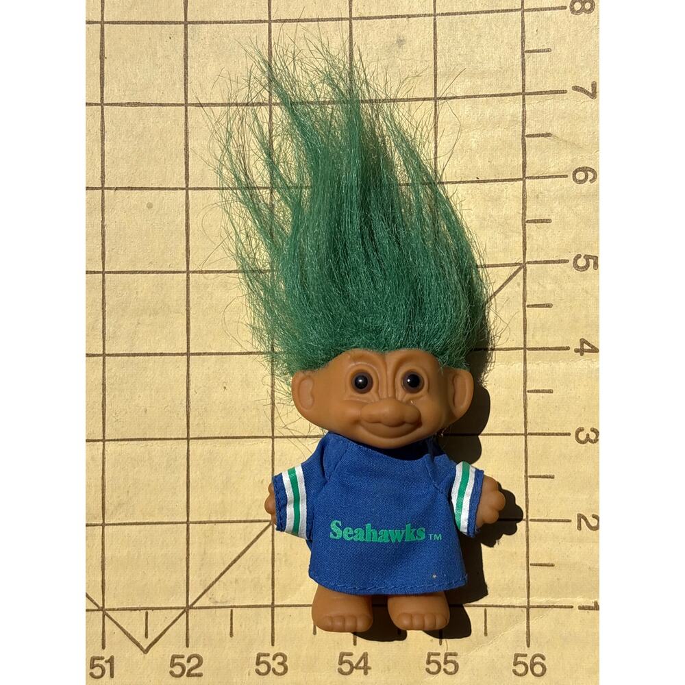Vtg 1990 Good Luck Troll Team NFL Seattle Seahawks Jersey Green hair nwt